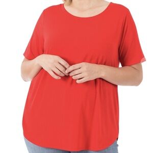 Ideology red short sleeve scoop neck stretch performance tee size XL